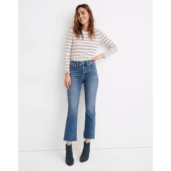 Madewell Cali Demi Boot Jeans in Fleetwood Wash Size 28 - Picture 1 of 11